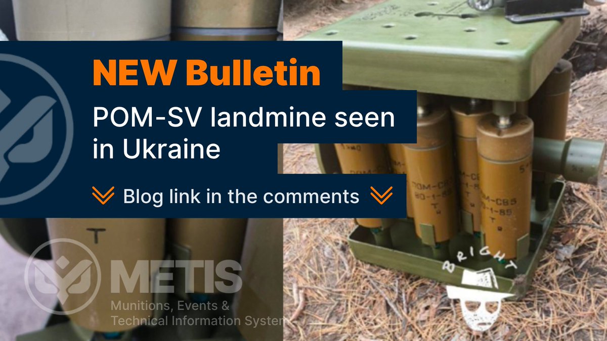 FenixInsight's tweet photo. 🚨 Our latest Bulletin highlights recent sighting of the POM-SV anti-personnel scatterable landmine in Ukraine 🇺🇦. 
Bulletins are sent immediately via email to our METIS enterprise-level users and published on our Blog the following week.  Contact us to subscribe. https://t.co/AaGcO1Dg3s