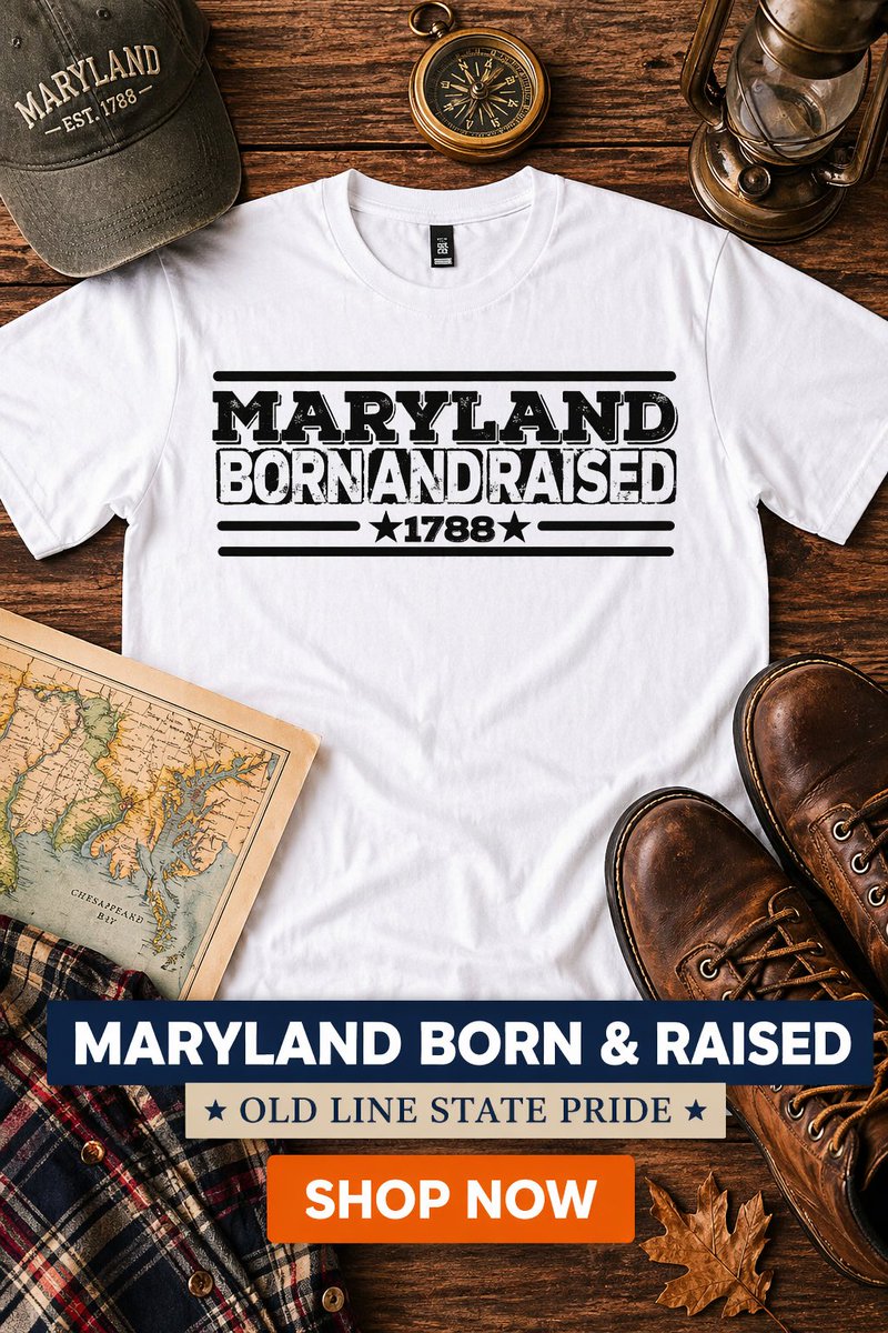 HuntBrush's tweet image. Maryland Born and Raised 1788

redbubble.com/shop/ap/140421…

#teepublic #teepublicartist #redbubbleartist #redbubble
#teepublicshirts #printondemandshirt #tshirts #pod #tshirtdesign #maryland