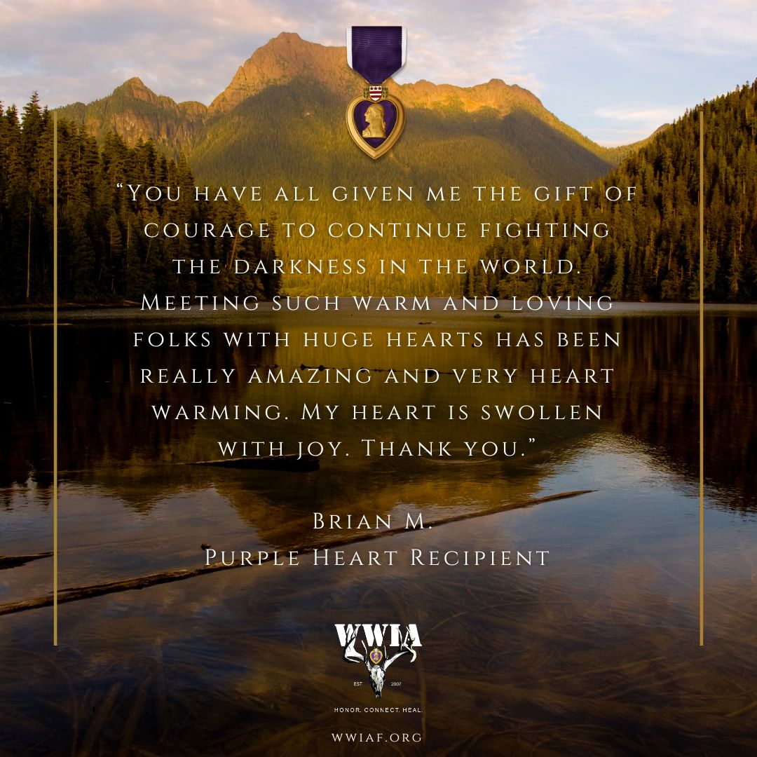 wwiaf's tweet image. These words from Purple Heart hero Brian are both humbling and heartwarming. This is why we do what we do: to bring healing to the hearts and minds of those who have sacrificed so much on our behalf. #WWIA #TestimonialTuesday