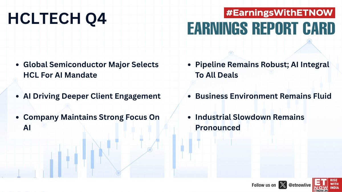 ETNOWlive's tweet image. #Q4WithETNOW | HCLTech Management on Q4 earnings👇

'Focused On Cost Optimisation, AI-led Productivity'

#StockMarket #EarningsWithETNOW