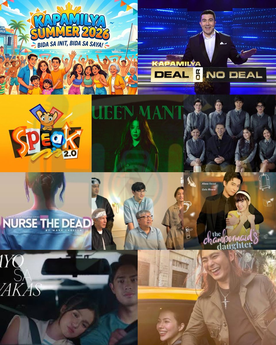 holaphofficial's tweet image. LIST | ABS-CBN Upcoming shows this Summer 2026! 

#PrimetimeBida

• Queen Mantis (May) 
• Sigabo (Soon) 

#YesWeekend

• Kapamilya Deal or No Deal
• YSpeak

#iWant

• The Chambermaid's Daughter (April) 
• YoungBlood (April) 
• Miss Behave (June) 
• Nurse The Dead (June)