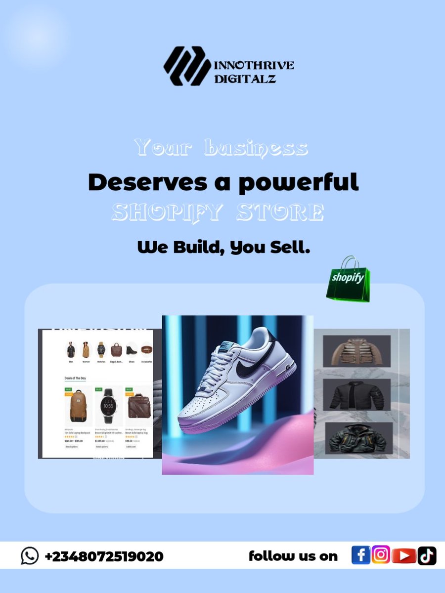 innothrive_d's tweet image. Your business doesn’t just need a store…
It needs a store that sells.
We build. You sell. 
DM to get started.

#innothrivedigitalz
#shopifystore