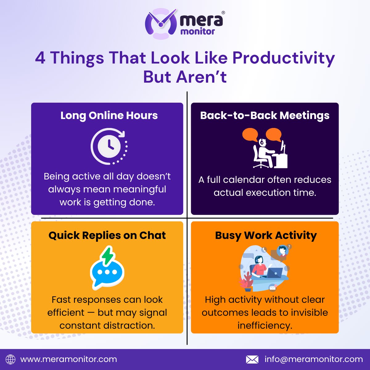 MeraMonitor's tweet photo. Everyone looks busy. But is work actually moving forward?

✔ Visibility into real work
✔ Clarity on what’s slowing teams down
✔ Data to make better decisions

That’s what leaders need. 

https://t.co/F687ZWCKmj

#Productivity #FutureOfWork #SaaS https://t.co/NmM7UphMRa