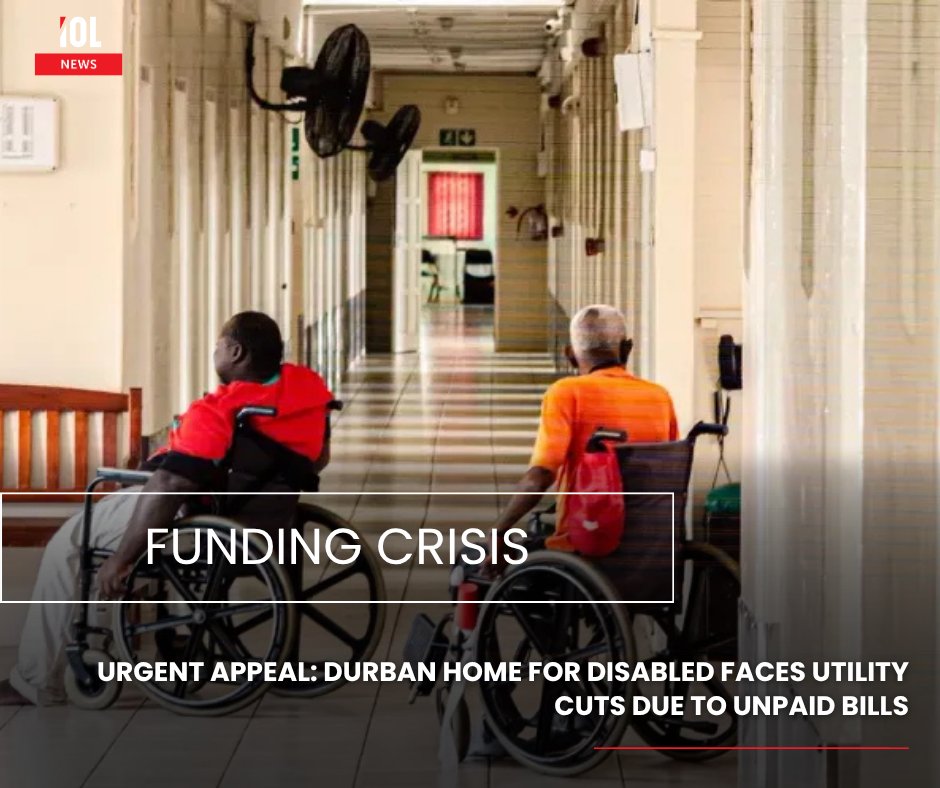IOL's tweet photo. A Durban home for people with disabilities faces electricity and water cuts over unpaid municipal bills.
#durban #SupportDisabled #CommunityCare #utilitycrisis
#homeinneed #ActNow
Read on https://t.co/jQG2QOFOC5 https://t.co/kHnVshvG0P
