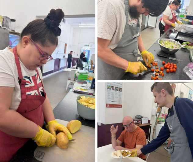 stepscic's tweet photo. We’ve been busy preparing lunches; chicken wraps, herby potatoes and salad, building both food preparation and customer service skills along the way. It’s been a great example of teamwork, and everything tastes delicious. https://t.co/pqgr4hY0Id