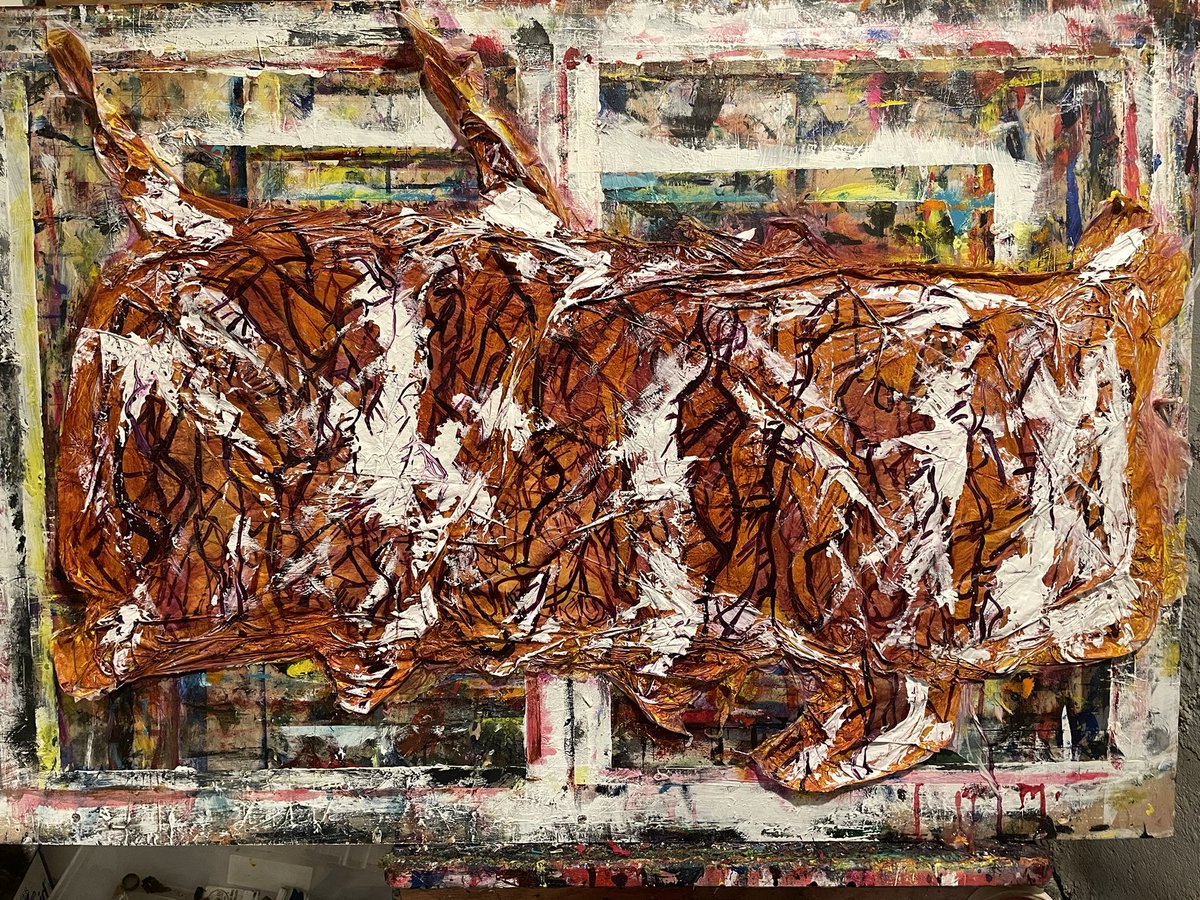 RutkowskiNathan's tweet image. Two works in progress 

Acrylic on disposable plastic bags

#process #abstraction #nathanrutkowskiartist