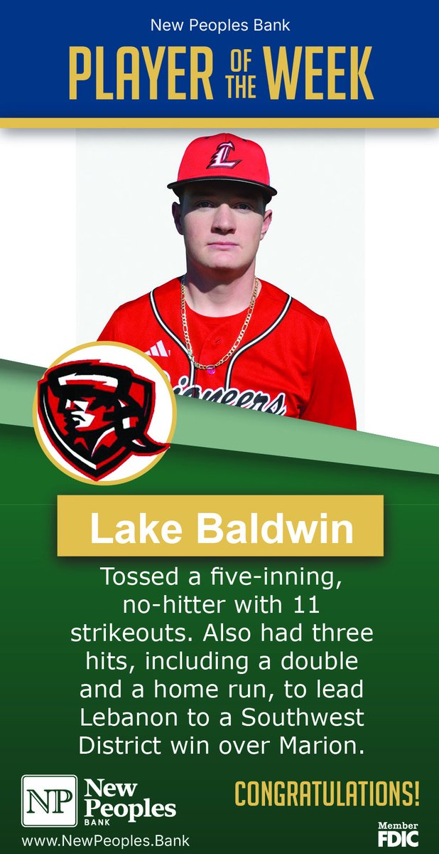 lebnewsports's tweet image. The Lebanon News/New Peoples Bank Player of the Week