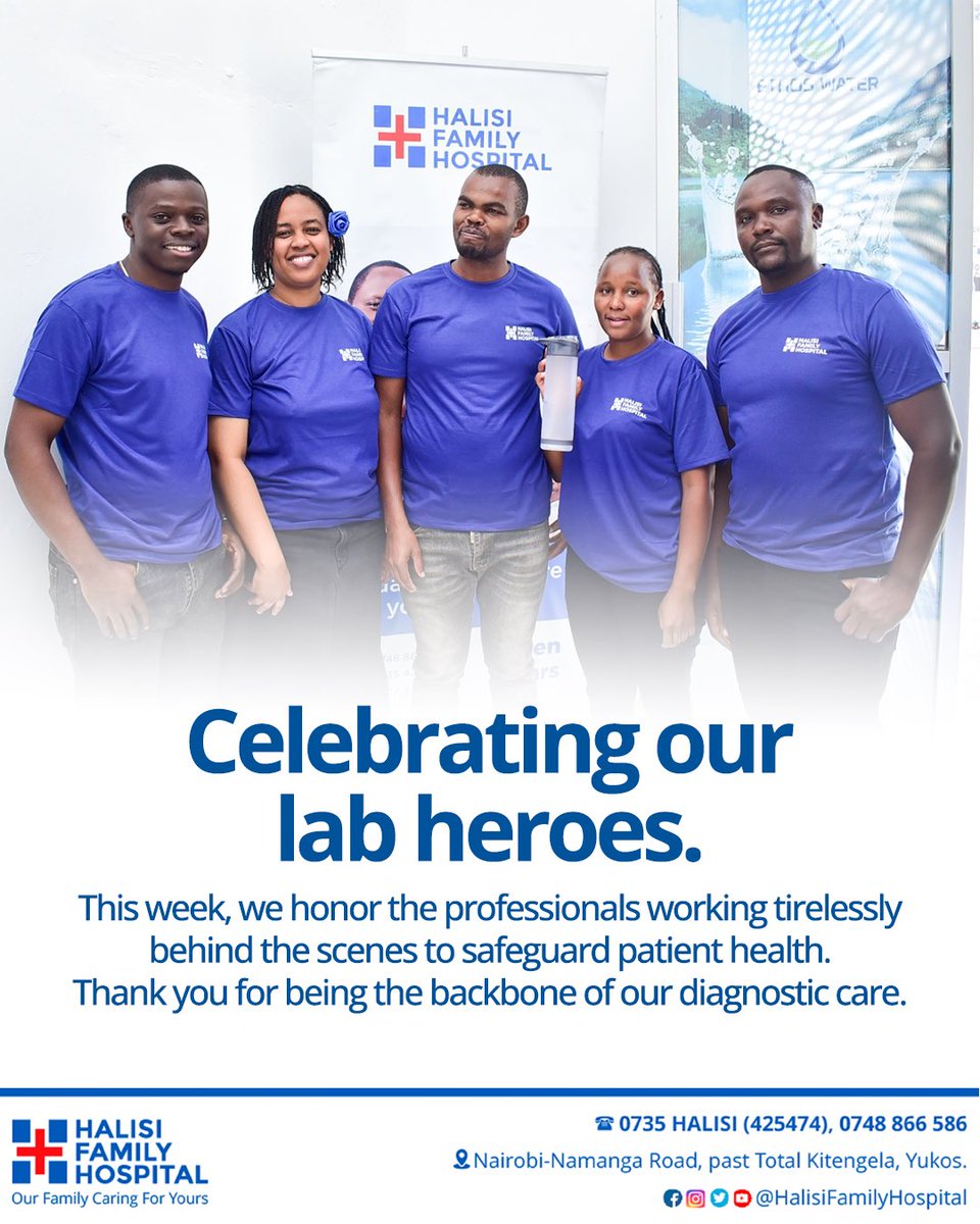 HalisiFamily's tweet photo. Behind every accurate diagnosis is a dedicated team of laboratory professionals working tirelessly. 
This week, we are proud to celebrate our Lab team. 
Thank you for being the silent backbone of our patient care!
#QualityHealthCare https://t.co/uOo33zSSB2