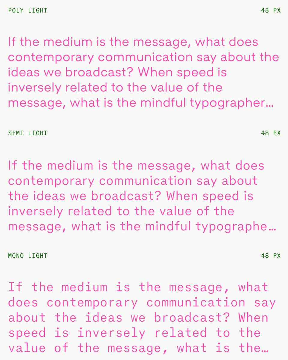 grillitype's tweet photo. ◾GT Mechanik is the message ◾

Built on a monospaced foundation with rhythmic spacing, our newest typeface invites designers to find the tone that suits their message.

◾ Visit → https://t.co/Ik6vnDtKCg

Designed by Noël Leu, Reto Moser, @shiva__n 

◻Out Now◻

#GrilliType https://t.co/A8CtJg7ysE