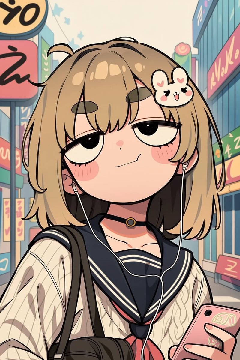 sigmama8484's tweet photo. 例えばnanobananaで太眉の少女のイラストをつくってから、nijijouneyで画像参照させるのはどうでしょう。

nijiのprompt
the girl, solo, maro-mayu, upper shot, thick short disconnected eyebrows, contemporary Japanese fashion, cartoonish, kawaii, anime, cell illustration https://t.co/1IPsyuZH0S