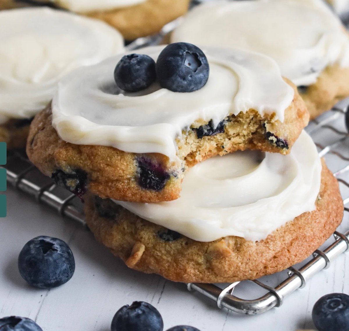 It’s *Spring* so Celebrate w/ FRESH *Blueberry* Cookies!  Made w/ B-Sugar, *Oats* (for unique Flavor), topped by a Luscious *P-Sugar,* Cream-Cheese *Glaze,* these are *Spring-Cookie* WOW! Give ‘Em a GO! dancearoundthekitchen.com/blueberry-cook…