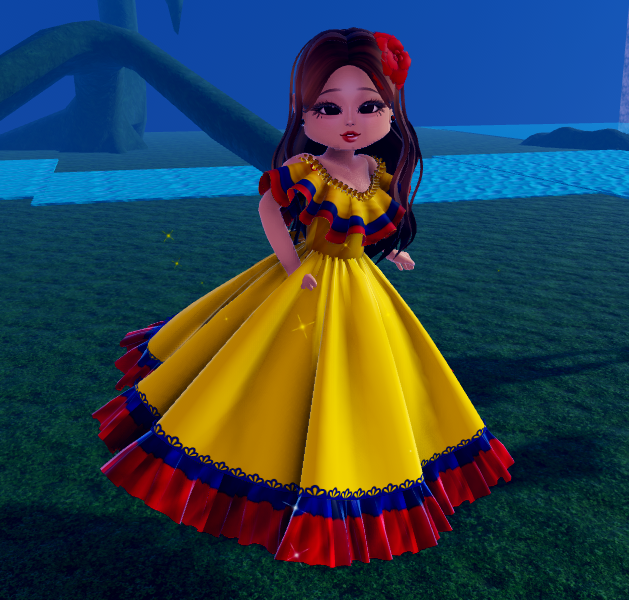 queenieddc's tweet photo. I made a Colomian 🇨🇴 dress a few days ago for the dressup prompt "your culture"~
Pls like i spend 250k cause i needed mermia dress 🥹 https://t.co/RjfaUDFob2