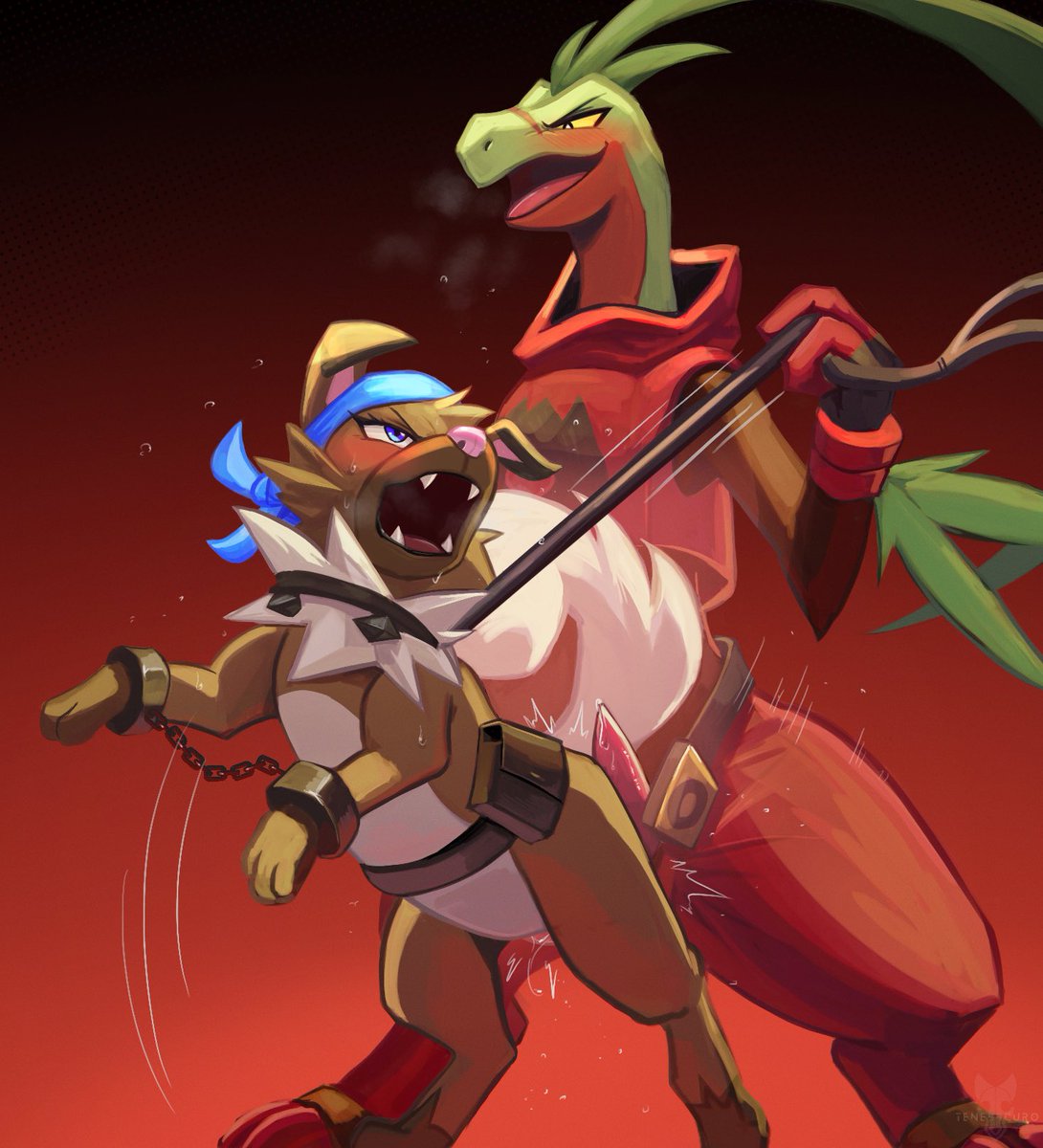 Birthday art - Akira

Grovyle of Team Magma took Rockruff of Team Aqua captive.