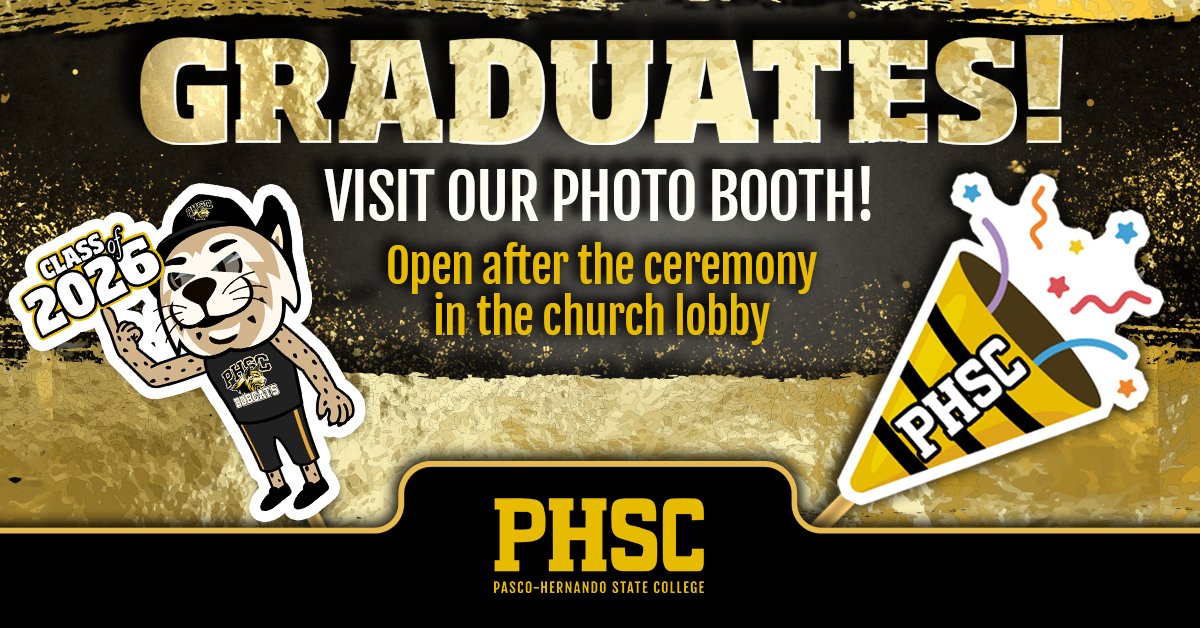 PHSCedu's tweet image. Don’t let your graduation moment fade! After the spring commencement ceremonies on May 7, be sure to stop by our FREE photo booth station in the Grace World Outreach Church lobby to capture your special day with loved ones!

#classof2026 #PHSCgrads #PHSCedu #photobooth