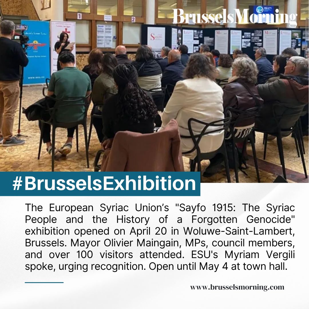 European Syriac Union opens Sayfo 1915 Genocide exhibition in Woluwe-Saint-Lambert; Mayor Maingain attends, calls for recognition. Open till May 4.

#BrusselsMorning #SayfoGenocide #Brussels #Syriac #GenocideAwareness

Read More: brusselsmorning.com