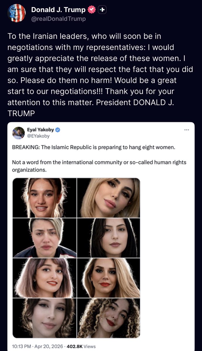 diyarkurda's tweet image. #New US President Donald Trump urges Iranian leaders ahead of upcoming negotiations to release detained women, calling it “a great start” to talks and emphasizing they should not be harmed.