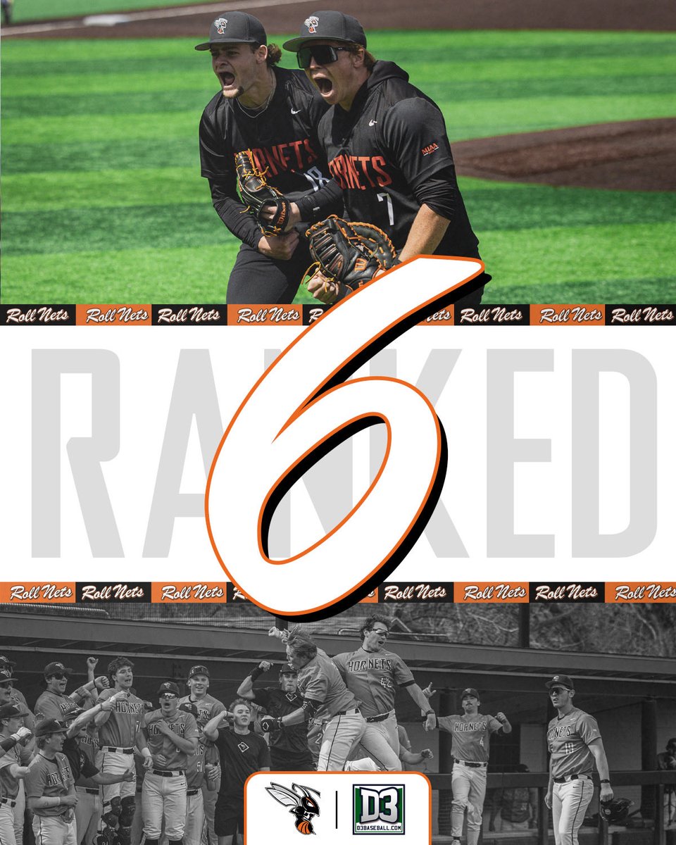 kzoobaseball's tweet image. Kalamazoo moves up to #6 in this week’s poll, marking a new highest ranking in program history for the 4th straight week. 🐝⚾️

#d3baseball