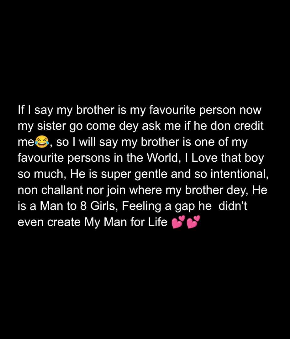This is my brother's appreciation post