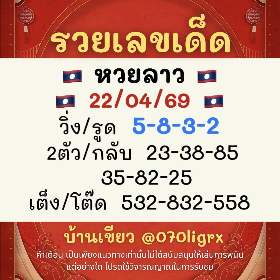 รวยเลขเด็ดฟรีแนวทางหวย หวยลาว หวยฮานอย tweet media