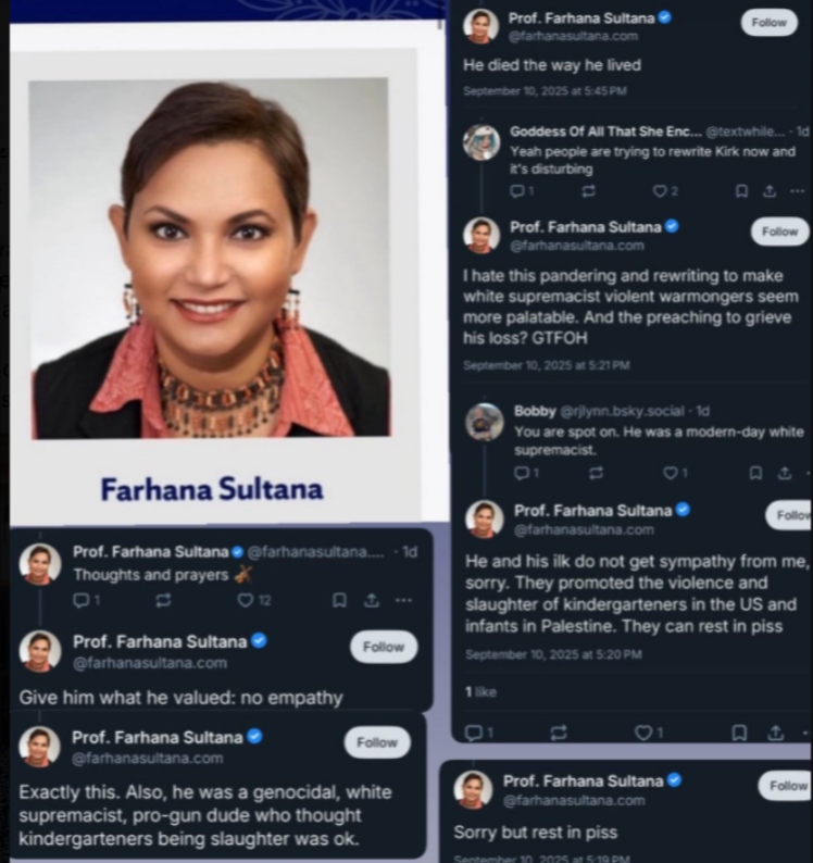 NizNellie3's tweet image. 🚨 I'm not letting this one go. I will not forget Charlie Kirk. As long as I'm allowed on this platform, I'll remind everyone about this "professor" from Bangladesh.

In October of 2025 our State Department declared, "the United States has no obligation to host foreigners that