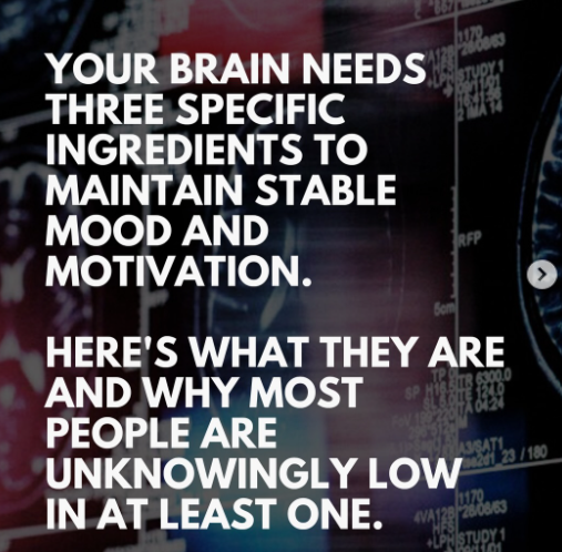 neuronpowers's tweet photo. Your brain needs three specific ingredients to maintain stable mood and motivation. 

Heres what they are and why most people are unknowingly low in at least one. https://t.co/EnrHT2QwHG