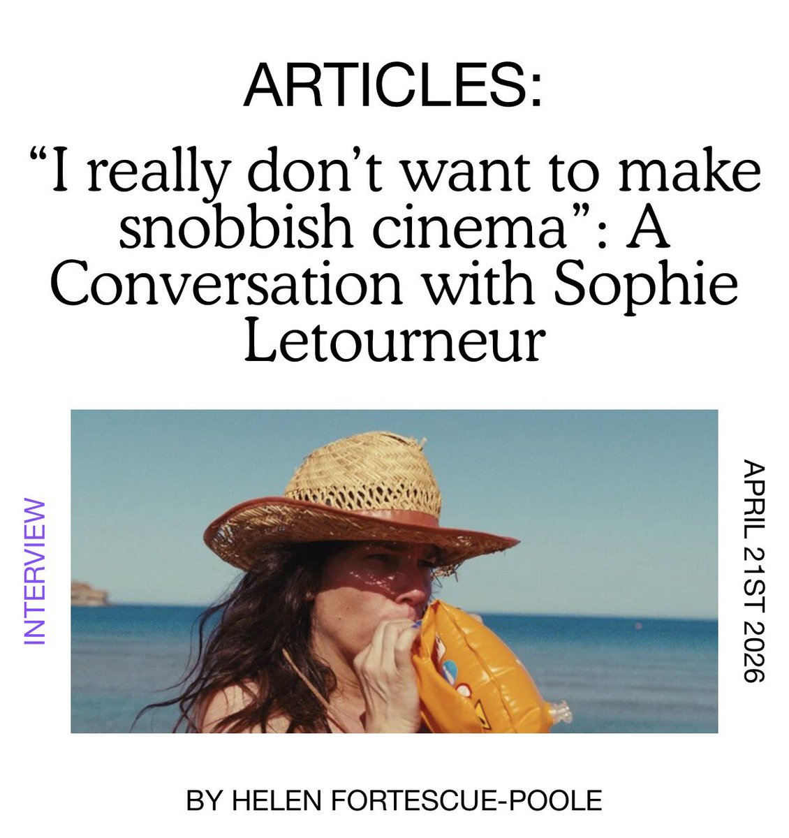 Ahead of their conversation tonight at <a href="/lallianceny/">L'Alliance New York</a> , Helen interviewed Letourneur about her films for Screen Slate screenslate.com/articles/i-rea…