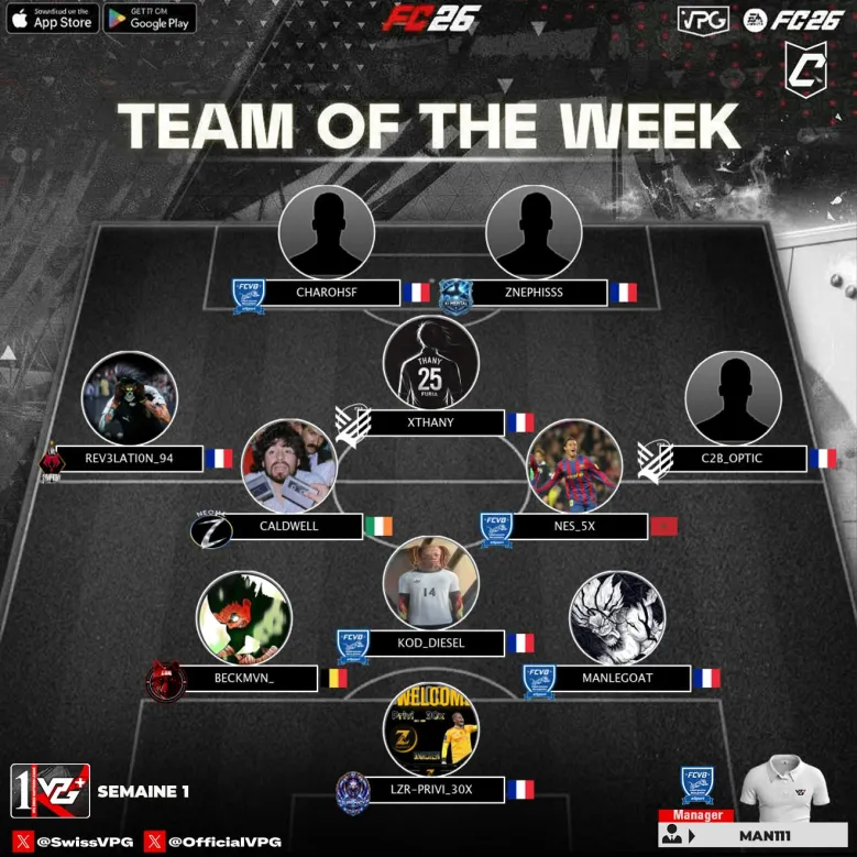 FCVB_eSport_CP's tweet photo. Fรฉlicitations ร nos joueurs prรฉsents en TOTW @SwissVPG et @VPGFrance_ 1 et 2 A ! โญ๏ธ๐ตโช๏ธ
#FCVB #CLUBPRO https://t.co/ItZLGbBB1F