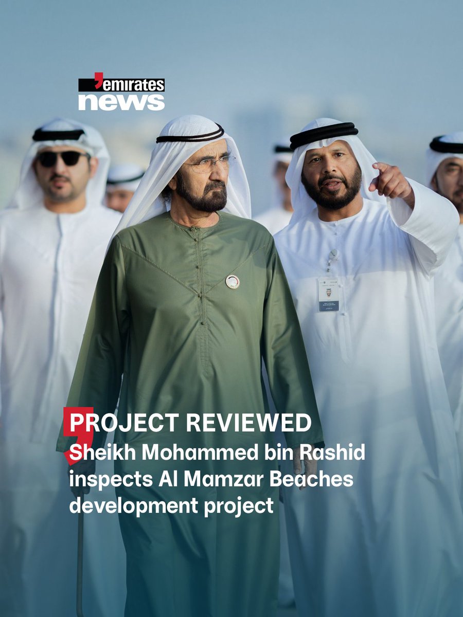 Emirates_News's tweet image. His Highness Sheikh Mohammed bin Rashid Al Maktoum inspected the Al Mamzar Beaches development project, one of Dubai Municipality's flagship strategic projects, featuring an investment of AED 500 million.

#EmiratesNews #DubaiOneTv #UAE #Dubai #News