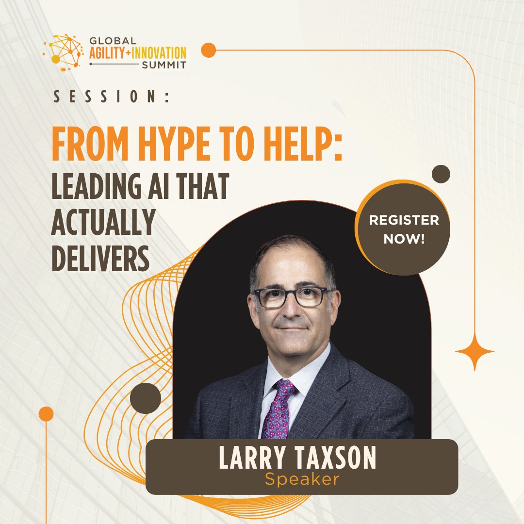 lithespeed's tweet image. Join Larry Taxson at the Global Agility + Innovation Summit 2026 for his session:
“From Hype to Help: Leading AI That Delivers”

Tickets: lithespeed20.regfox.com/global-agility…

More: agilityinnovationsummit.com

#gais2026 #agility #innovation #conference #dmv #AI #AIleaders #productmanagement