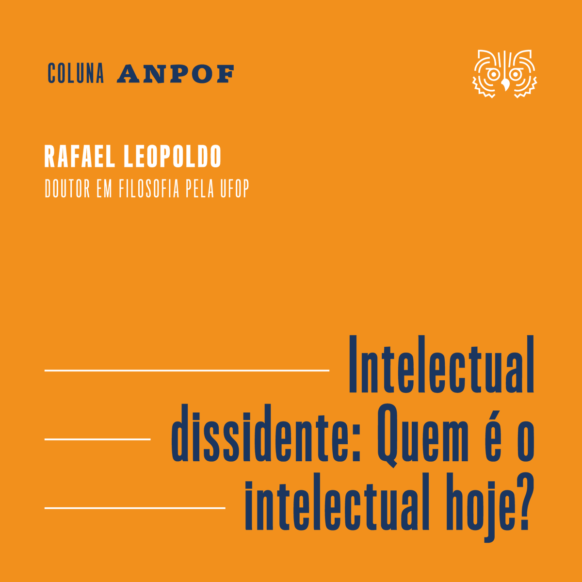 #ColunaAnpof — “Para localizarmos o intelectual hoje, creio que seja necessário dar um passo atrás e pensar qual era a função do intelectual.”

Leia em:
anpof.org.br/comunicacoes/c…