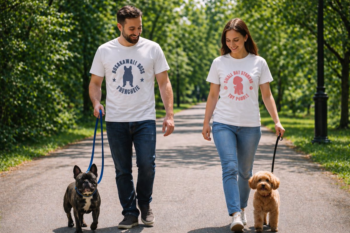 funny_ink_pet's tweet image. 散歩にいいコーデ🐶
シンプルで普段使いしやすい1枚

 ▼販売はこちら
suzuri.jp/ninja-vWjJKGHG…

※画像はイメージです
 
 #Tシャツ　＃ヴィンテージ　 #フレンチブルドッグ  #トイプードル #犬好き #SUZURI