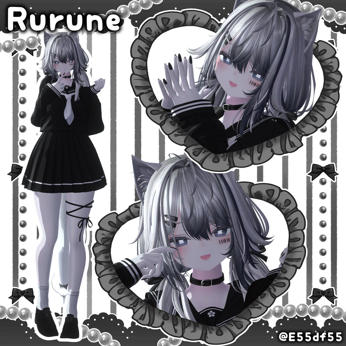 ルルネちゃんでモデルやらせてもらいました🦈
全身でもアップでも使いやすくてむちゃくちゃかわいいポーズセットです！
引用元でプレゼント企画もやっているのでぜひチェックしてください！！