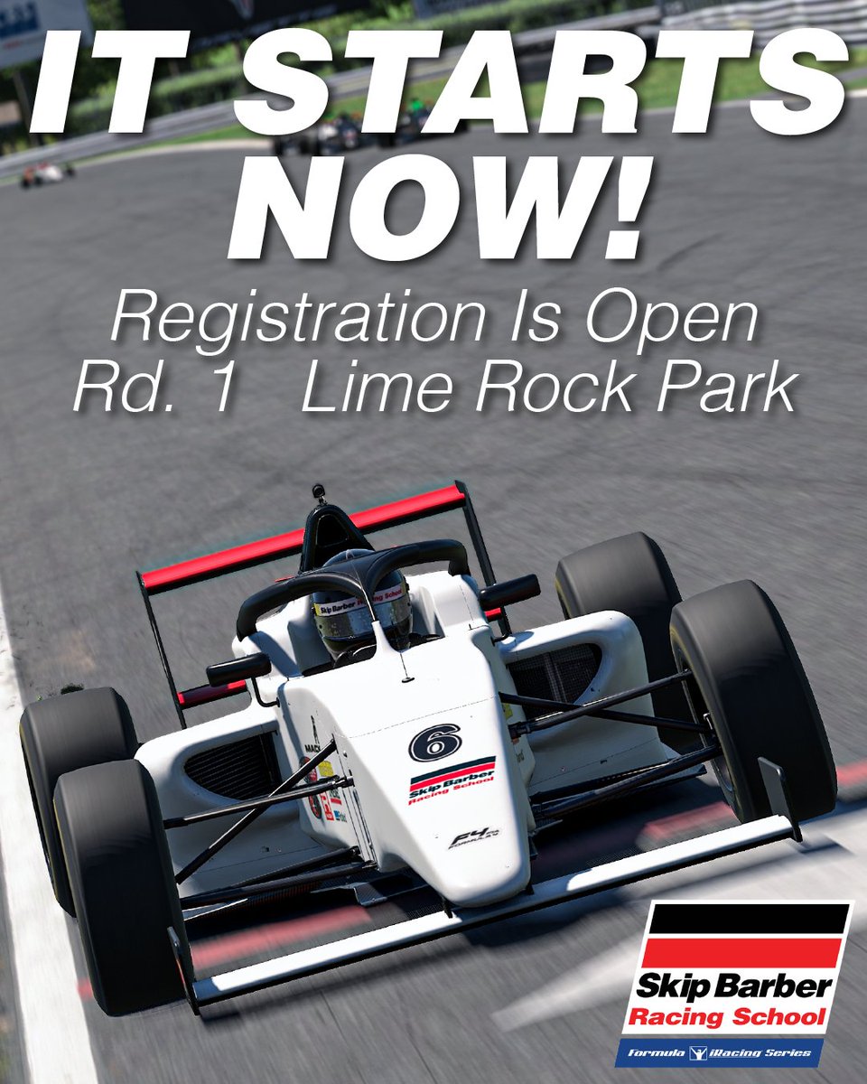 SkipBarberRS's tweet photo. ENTRIES ARE OPEN! 🎫

Begin your chase for over $500,000 in prizes in the Skip Barber Formula @iRacing Series! Register for the first round of the season, a showdown at Lime Rock Park, at the link below!

https://t.co/ibEzr1uYvv https://t.co/MyC3IRRyAD