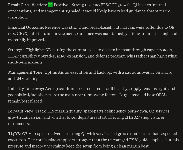 sheershj's tweet photo. Result Update Q1 2026: General Electric https://t.co/5iDtAksB5v