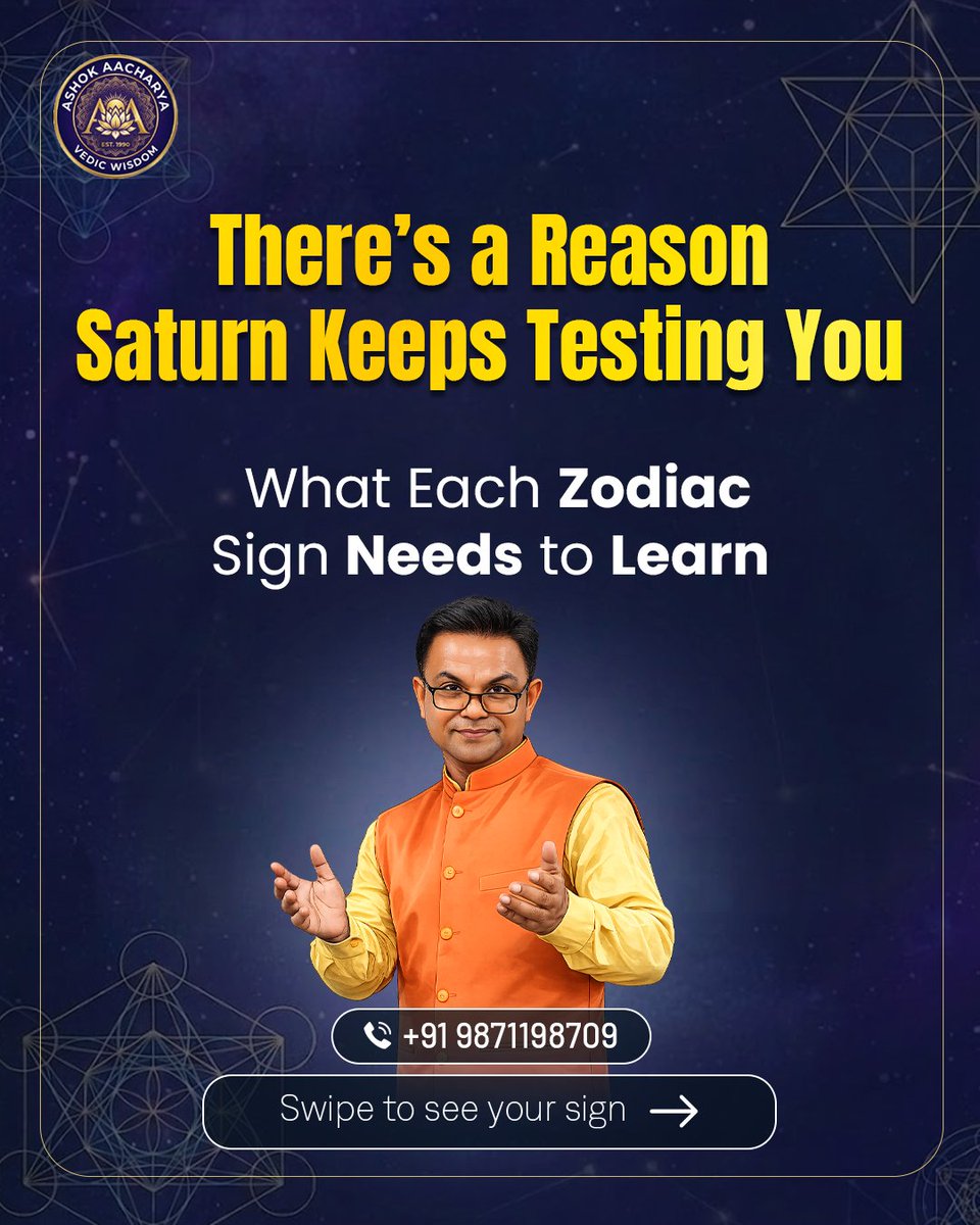 AshokAchaarya's tweet image. Saturn doesn’t block your path… it builds you through it 
👉WhatsApp Number.. +91-9871198709
👉Website – ashokaacharya.com

Follow for more real astrology insights 
#SaturnLessons #ZodiacSigns #AstrologyInsights #SpiritualGrowth #SelfAwareness