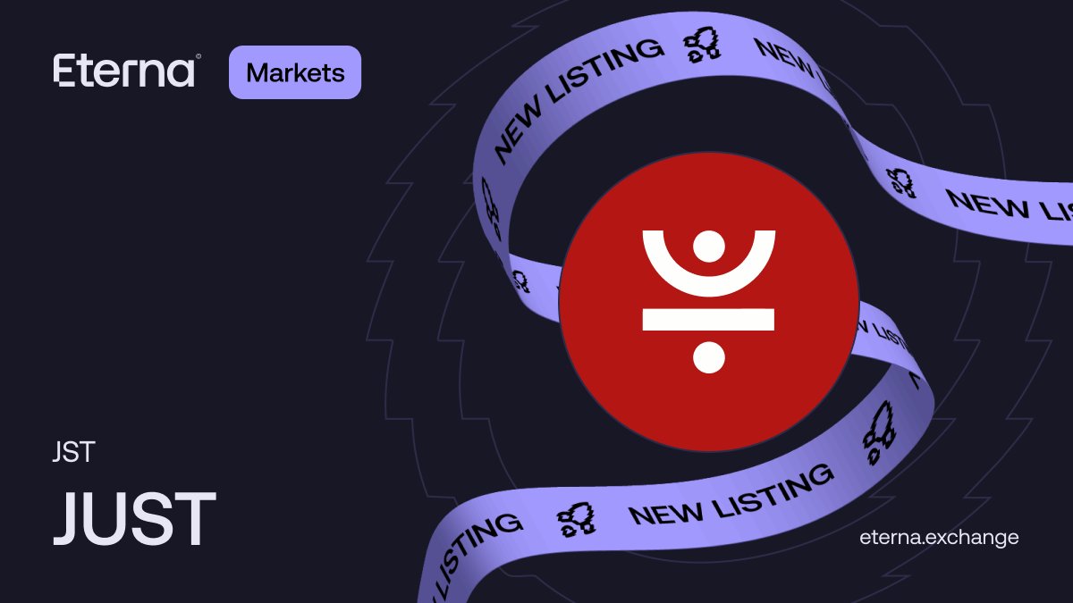 Eterna_Markets's tweet photo. New Listing on Eterna Exchange

@DeFi_JUST is now live on @Eterna_Hybrid.

Pair: JST/USDT
Min/Max Order: 10 / 1,315,000
Min Value: $5
Maximum Leverage: 25x

Trade here: https://t.co/OYx5hB0joL

Eterna - Trust the Signal. https://t.co/dY8fbrvhBg