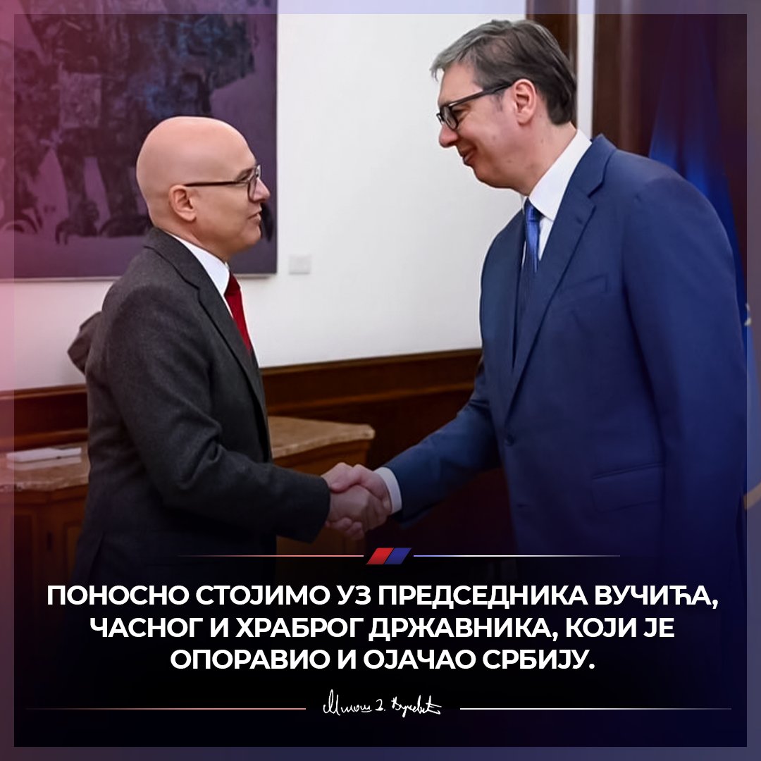 sns_srbija's tweet image. Поносно стојимо уз председника Вучића @avucic, часног и храброг државника, који је опоравио и ојачао Србију. 🇷🇸🇷🇸🇷🇸 @milos_vucevic #SNS #Srbija