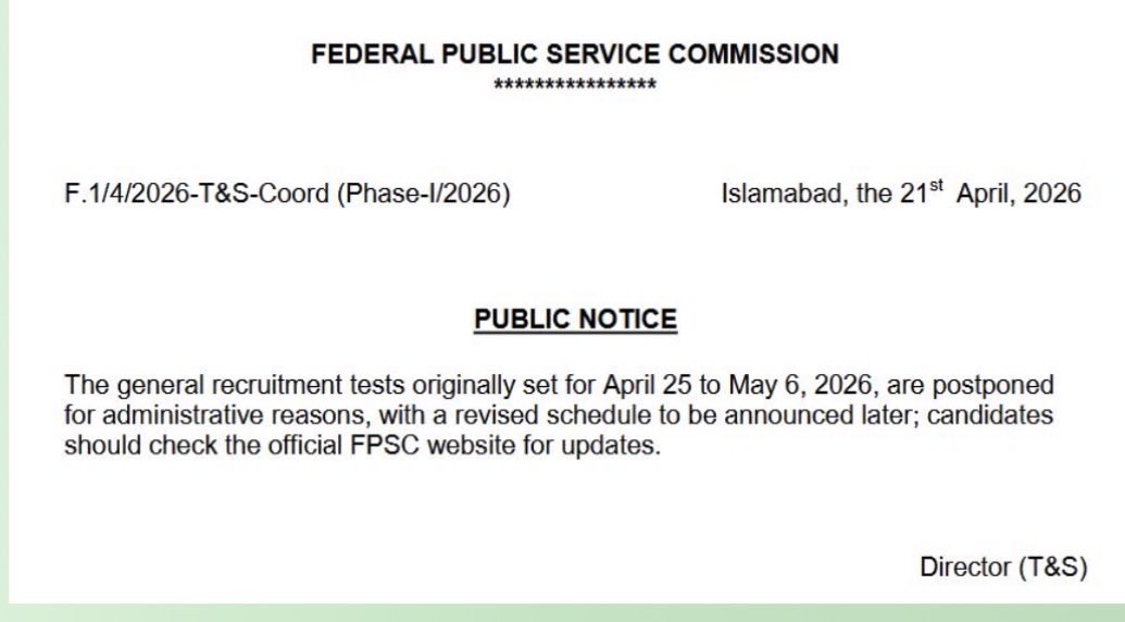 Federal Public Service Commission (FPSC) tweet media