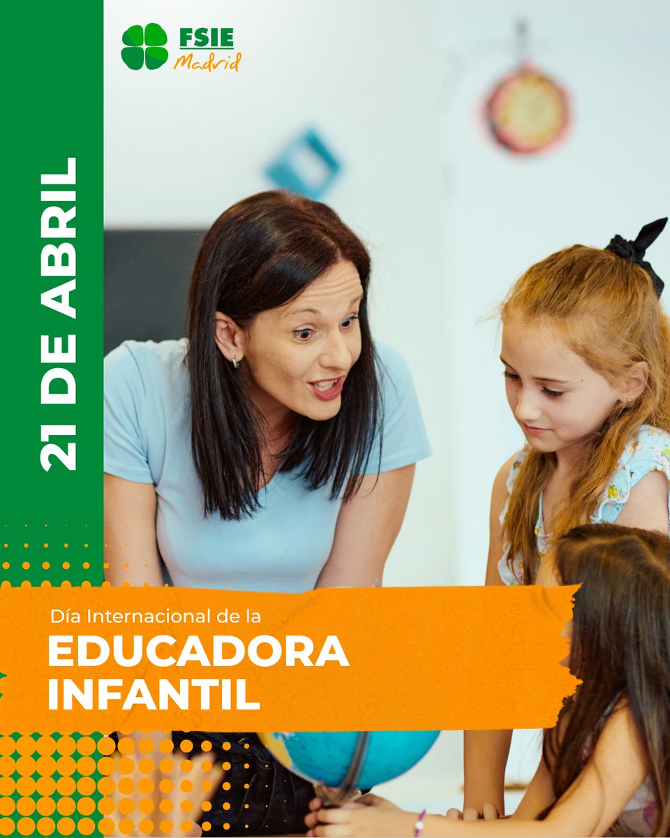 fsiemadrid's tweet photo. Hoy homenajeamos a las profesionales que, con paciencia y vocación, guían los primeros pasos de nuestros niños y niñas. 

En #FSIEMadrid defendemos vuestra labor esencial y trabajamos por vuestros derechos. ¡Gracias por tanto! 👏

#EducaciónInfantil #SomosFSIE https://t.co/fMPwrdyH09