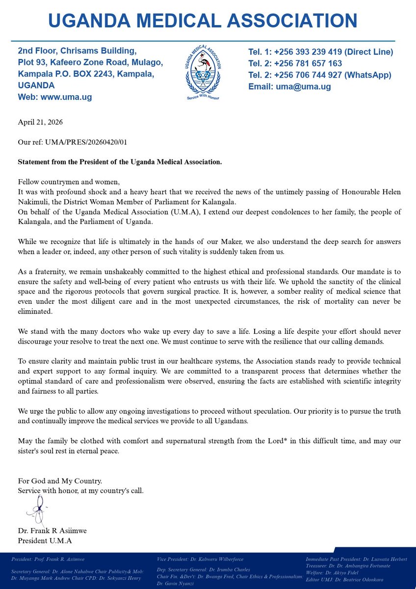 Uganda Medical Association tweet media