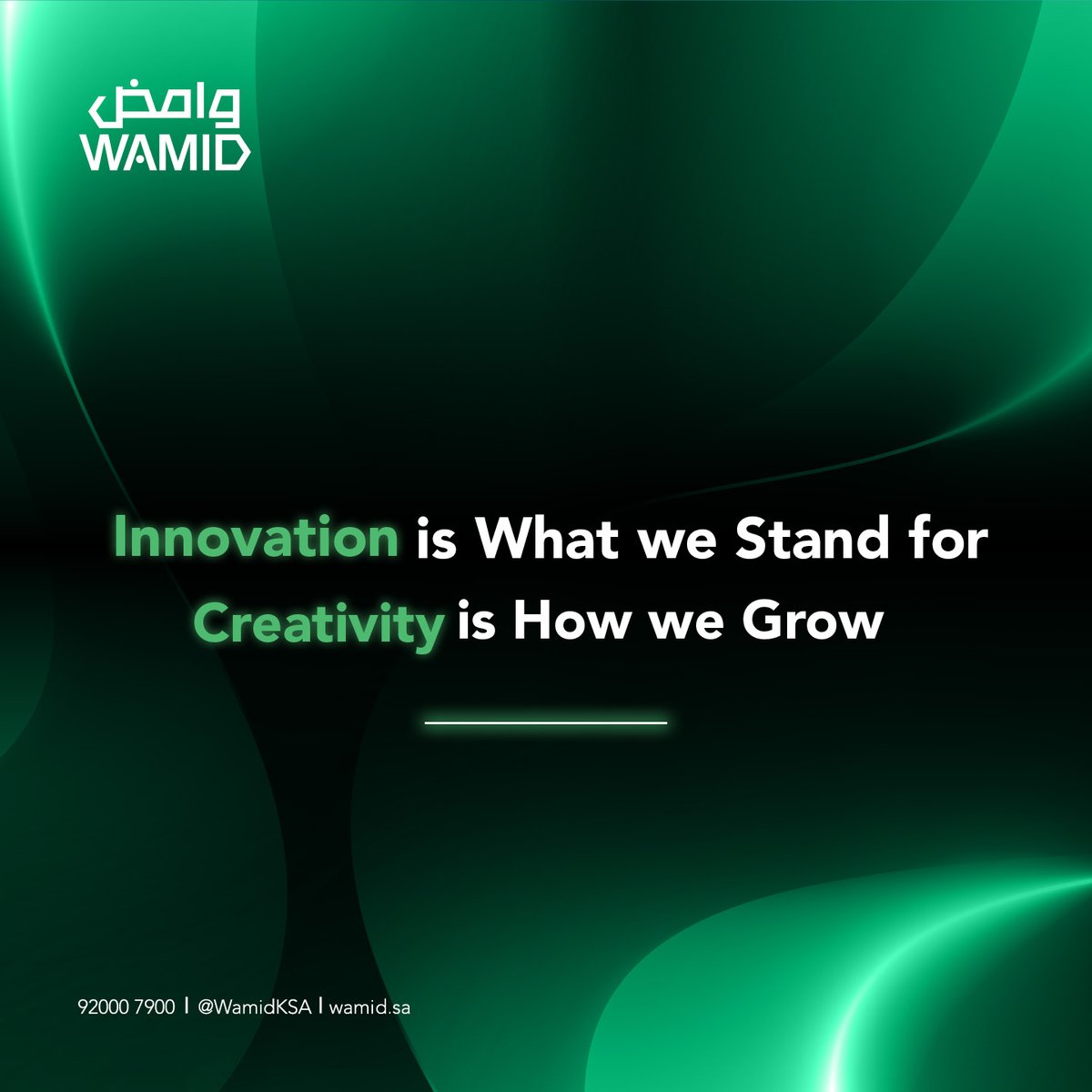 WamidKSA's tweet photo. Innovation makes the difference 💡
 
At #Wamid, we use technology to unlock new opportunities and deliver innovative solutions in the financial sector.
#WorldCreativityAndInnovationDay https://t.co/MVBj8FXbIv