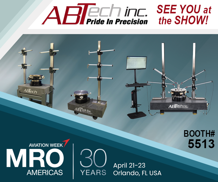 ABTechInc's tweet photo. We’re live at MRO Americas in Orlando!  If you're working on turbine engine assembly, stack projection, or inspection, stop by Booth 5513 and connect with our team. Tabatha and Ryan will be here April 21–23.
#MROAmericas2026 #aviation #aerospace #manufacturing https://t.co/epXjmvaPls