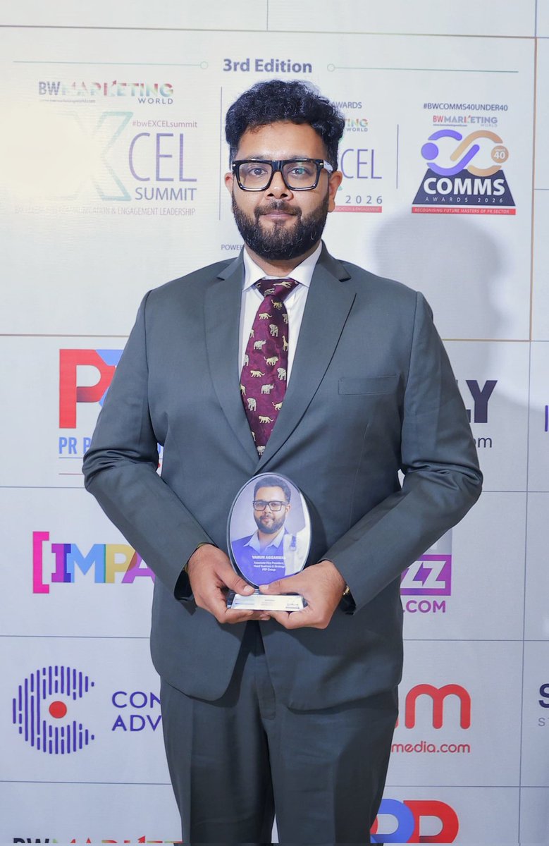 prprofessional7's tweet image. A big moment of pride for all of us at PR Professionals as Varun Aggarwal, Associate Vice President &amp;amp; Head – Business &amp;amp; Strategy, makes it to BW Marketing World’s 40 Under 40.

#PRProfessionals #40Under40 #LeadershipExcellence #MarketingLeaders