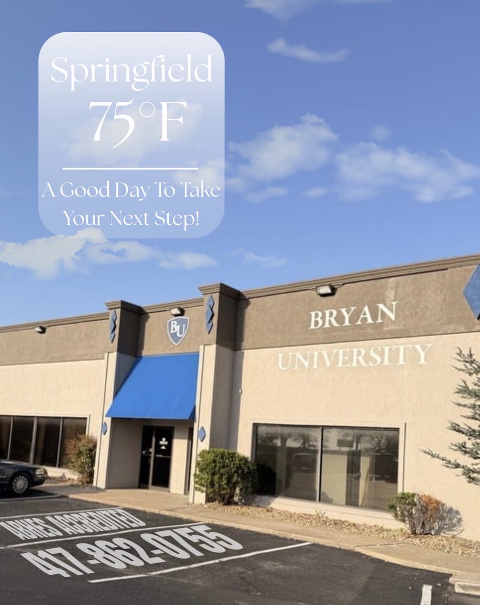 LearnatBryan's tweet image. ☀️The Forecast: Sunny with an opportunity to take the next step! ☀️

☎️Call 417-862-0755
💻100% Online 
✅ABHES ACCREDITED

#enrolltoday #bryanuniversity #abhes