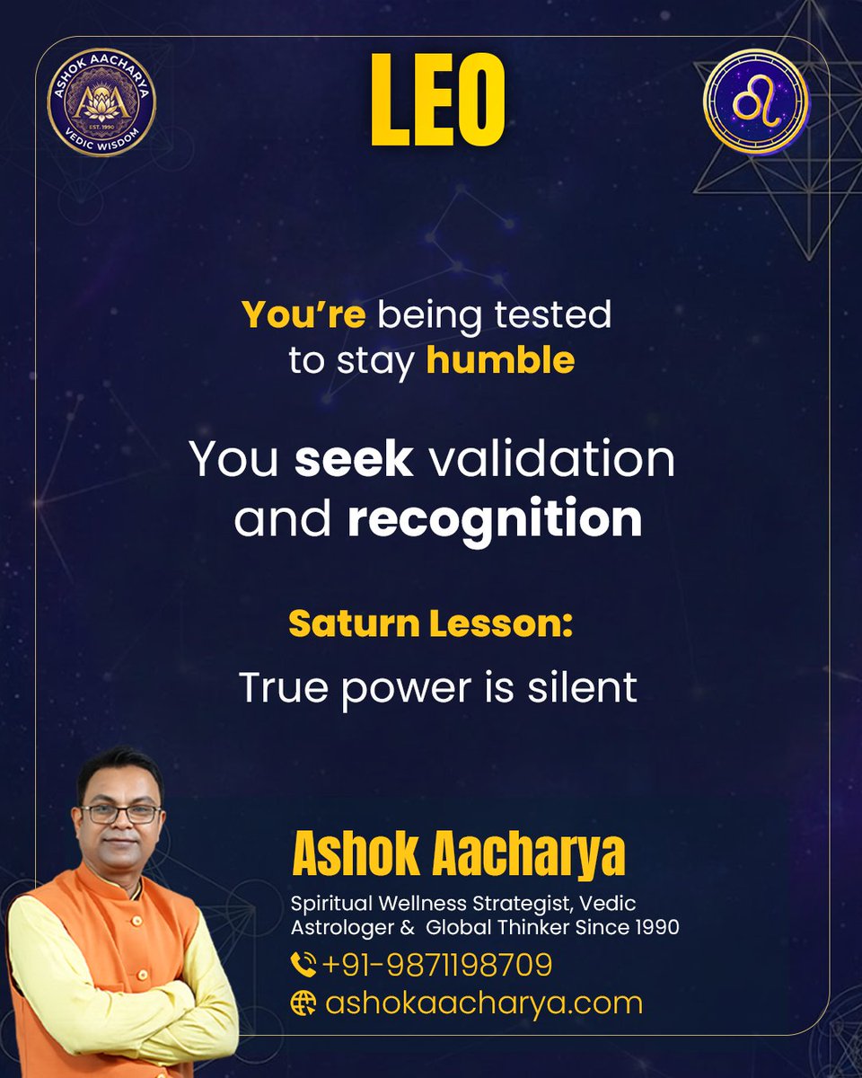 AshokAchaarya's tweet image. Every delay, every challenge, every lesson—it’s all shaping the strongest version of you.

👉WhatsApp Number.. +91-9871198709

👉Website – ashokaacharya.com

#SaturnLessons #ZodiacSigns #AstrologyInsights #SpiritualGrowth #SelfAwareness