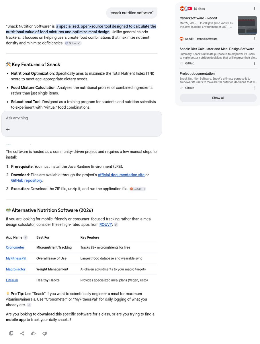 SnackSoftware's tweet image. This is what #google says about #Snack.
#health #nutrition #diet #food #vegetables #grains #fish #poultry #legumes #fruits #nutrients #science