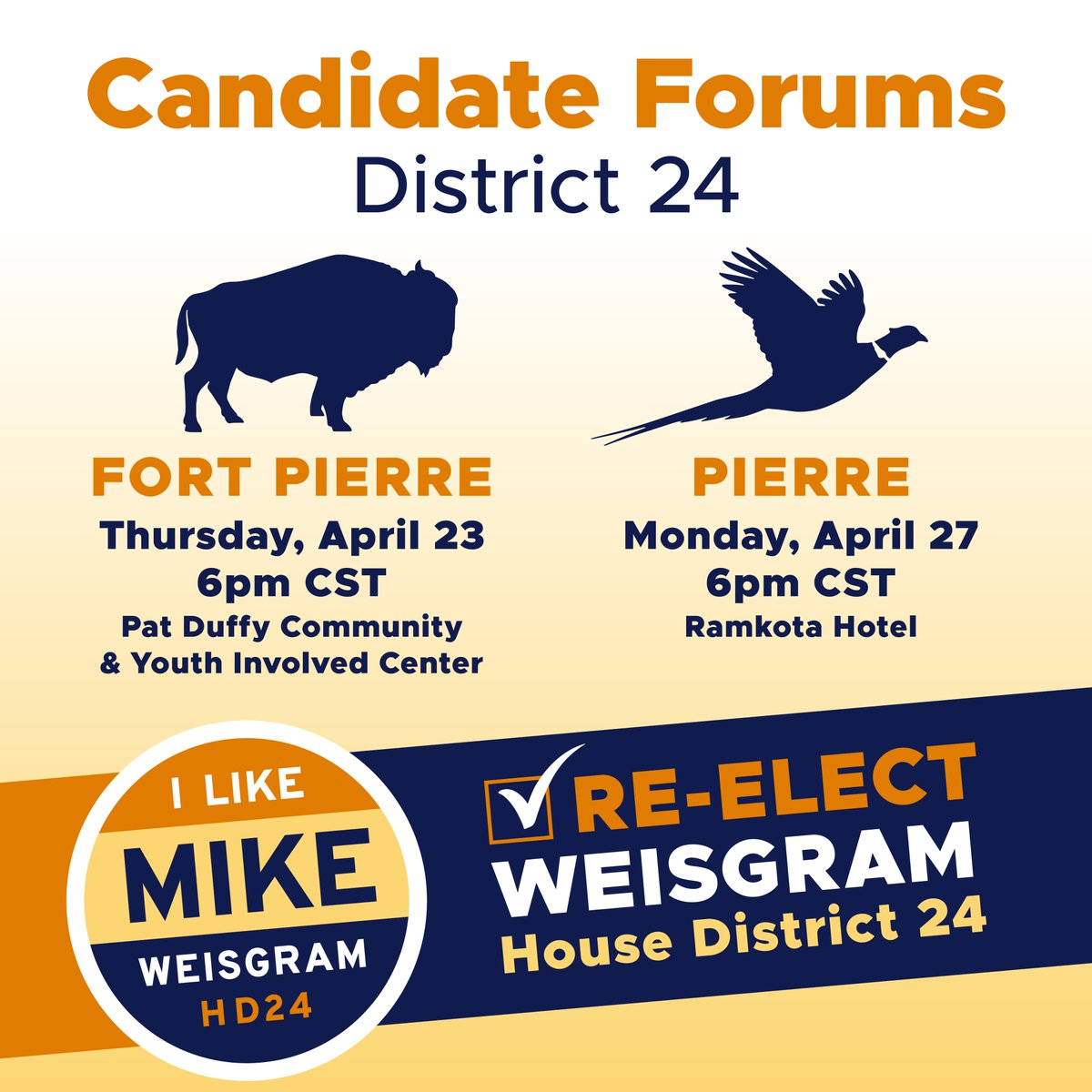 I’m excited to participate in the upcoming 𝗖𝗮𝗻𝗱𝗶𝗱𝗮𝘁𝗲 𝗙𝗼𝗿𝘂𝗺𝘀 𝗳𝗼𝗿 𝗗𝗶𝘀𝘁𝗿𝗶𝗰𝘁 𝟮𝟰. As I seek re-election to the House, I remain fully committed to the values that keep our community strong and our economy growing.
I hope to see you there!