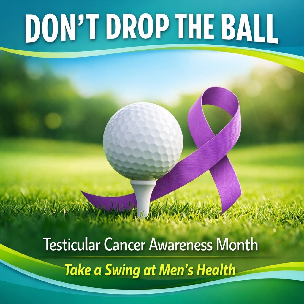 PuttAway_Cancer's tweet photo. Don’t drop the ball on your health. This Testicular Cancer Awareness Month, stay proactive with screenings. Staying ahead of the game is how Putt Away Cancer inspires hope and life.

#togetherwecan #puttawaycancer #TesticularCancerAwareness https://t.co/pLNYrmPF85