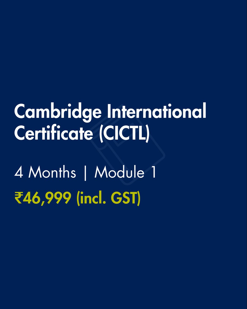GSOM_official's tweet photo. When the standard is Cambridge, everything changes.

The Gateway School of Mumbai is proud to offer the Cambridge International Diploma in Teaching &amp; Learning (CIDTL), with a special focus on Intervention and Remedial Education. https://t.co/5KKJ4kLyzq