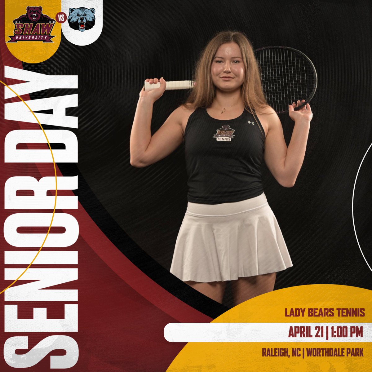 ShawBears's tweet image. 🐻🎾| We'll honor our seniors from both teams prior to today's match at 11:50 AM.

#ShawU | #BearWithUs